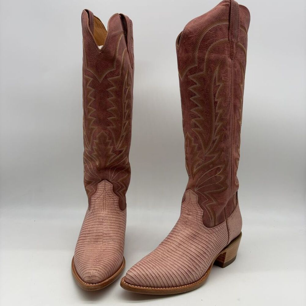 Tecovas Abby - Pink frost lizard Women's Boots